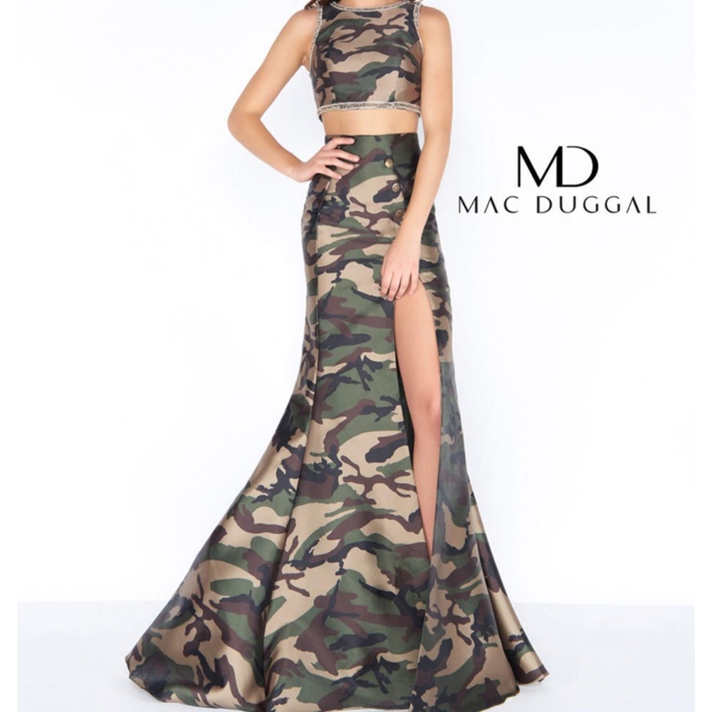 Mac Duggal Camouflage Two-Piece Dress